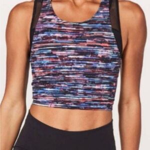 Lululemon break free tank Nulux hinshu alpine multi/black yoga athletic top Sz 6